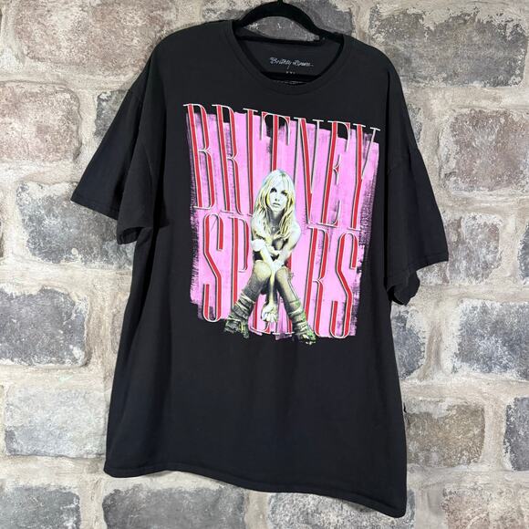 Britney Spears Oversized Graphic Tee Black Unisex‎ XXL Pop Star 00s Shirt Music - Picture 1 of 10